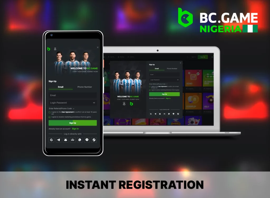 It only takes a few simple steps to complete your fast BC Game registration.